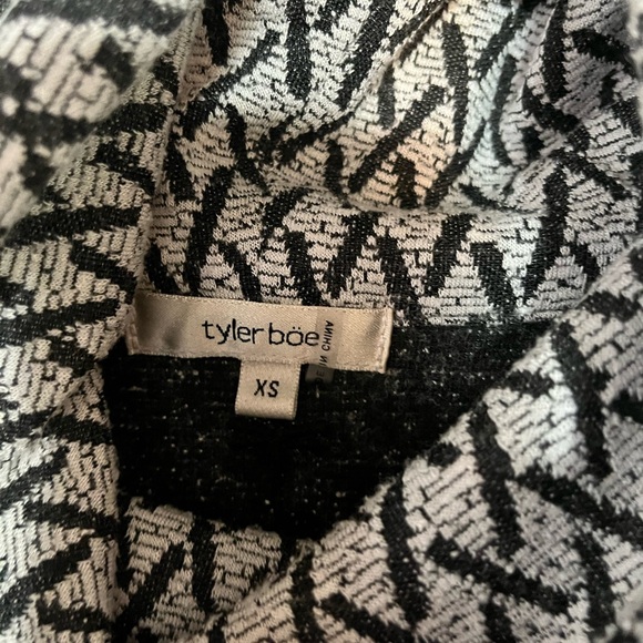 Tyler Boe Kim Knit Dress, Size XS, Black and White Geo Print - Picture 3 of 5